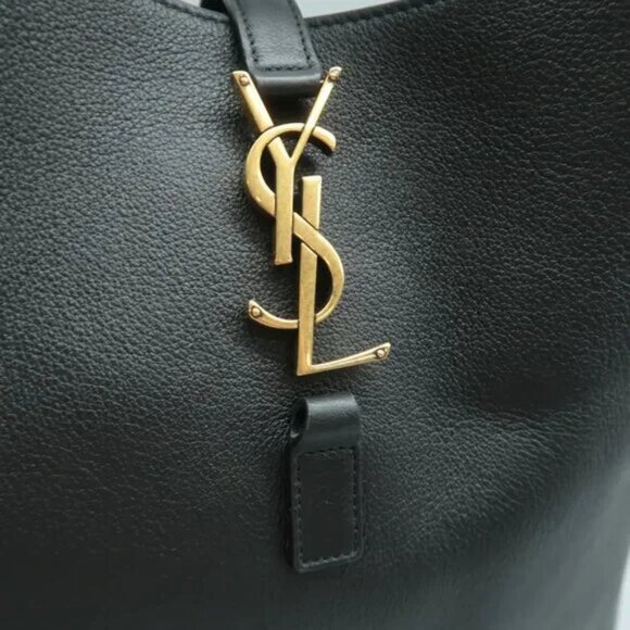 100% Authentic Saint Laurent Le 5 a 7 Black Leather Shoulder Bag 3066-081324 - Picture 8 of 12